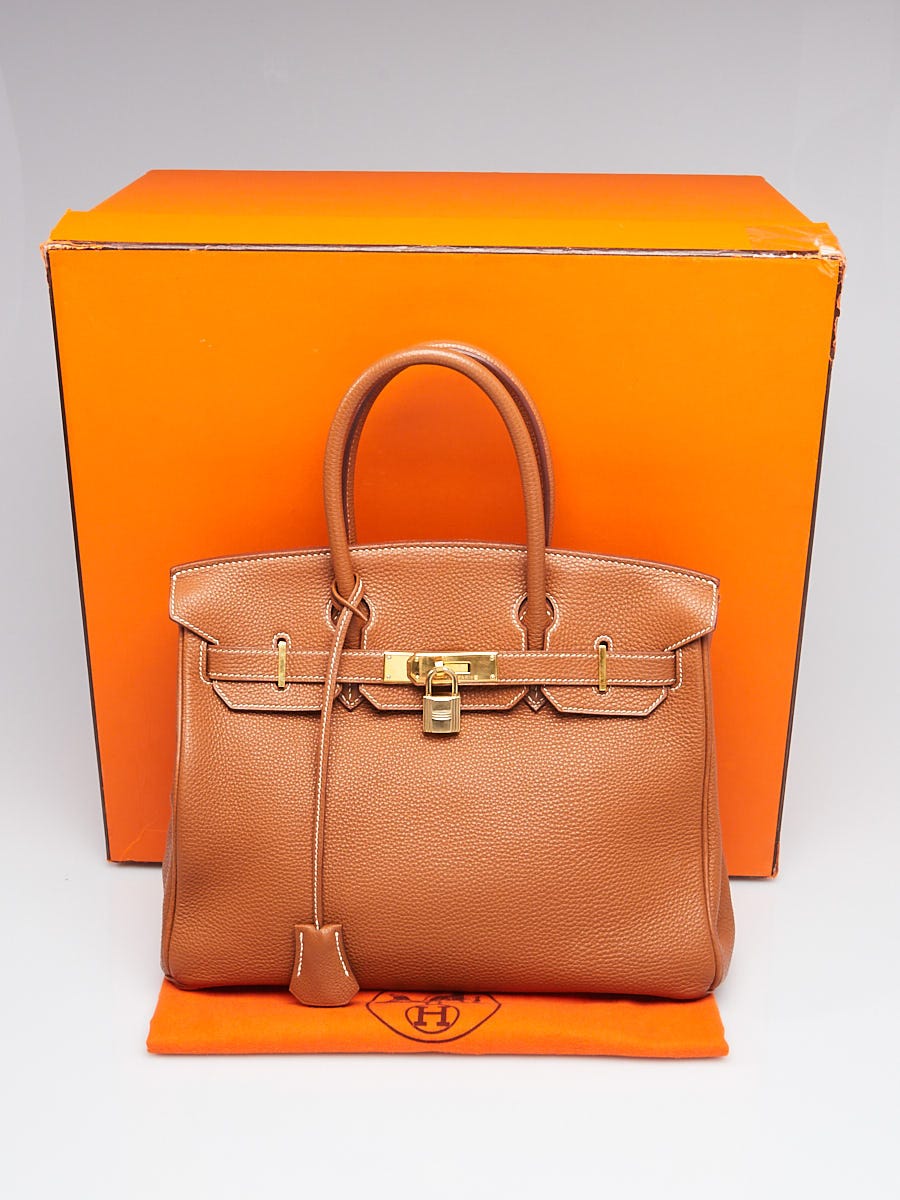 Hermes 30cm Soleil Fjord Leather Gold Plated Birkin Bag - Yoogi's Closet