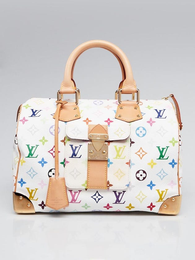 Louis Vuitton White Monogram Multicolore Speedy 30 Bag