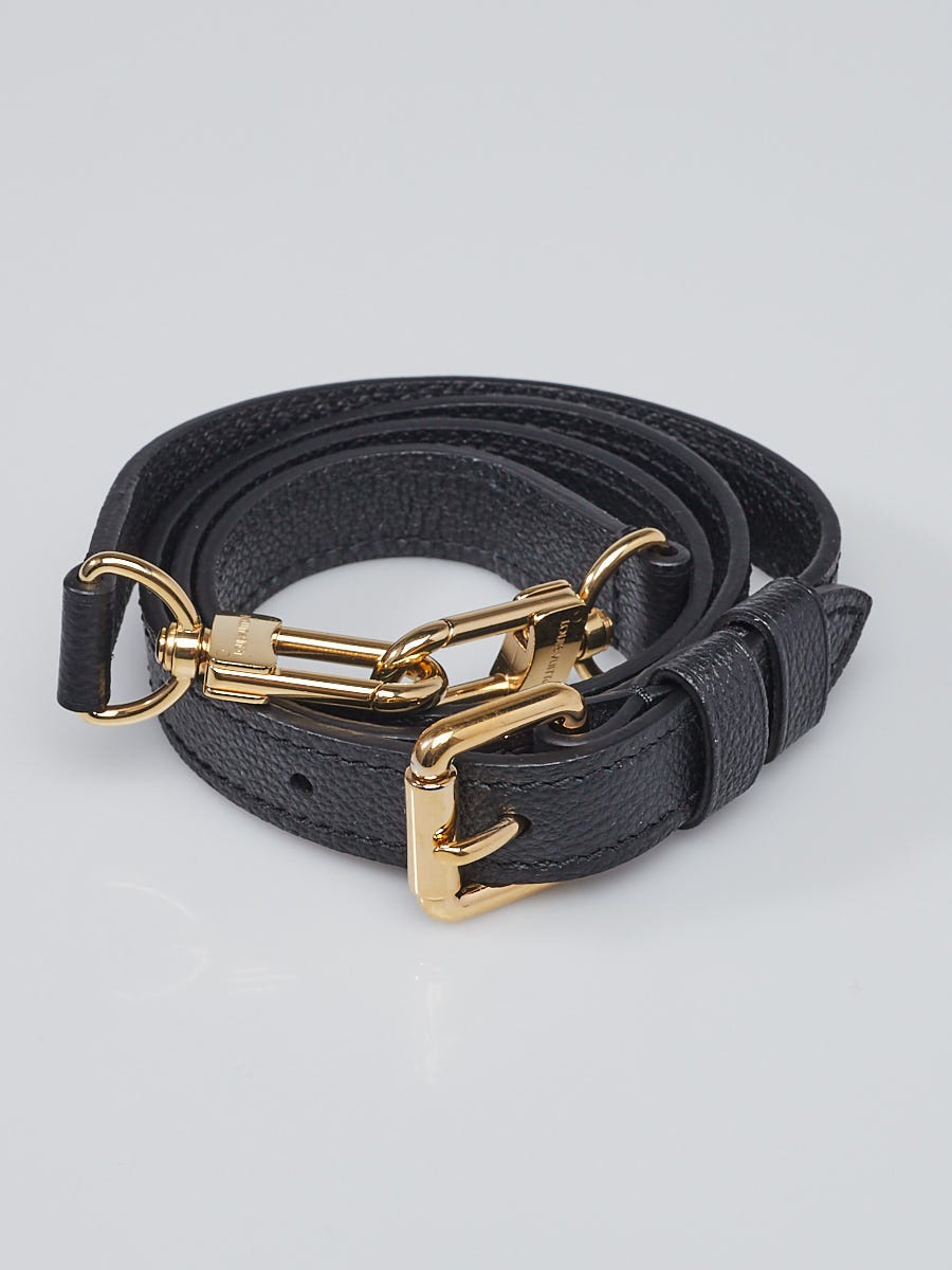 Louis Vuitton Brown Black Calf Leather Adjustable Shoulder Strap