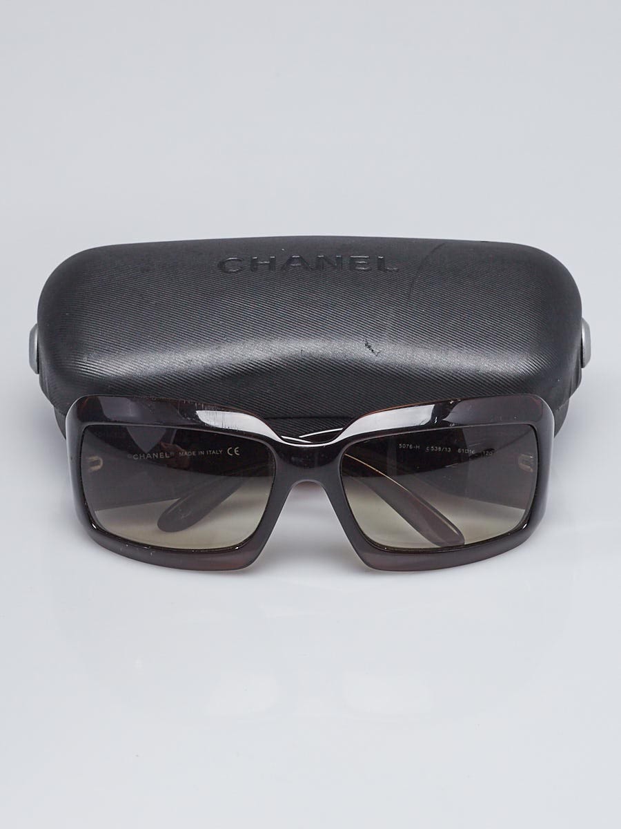 Chanel Brown Frame CC Mother of Pearl Sunglasses- 5076-H - Yoogi's Closet
