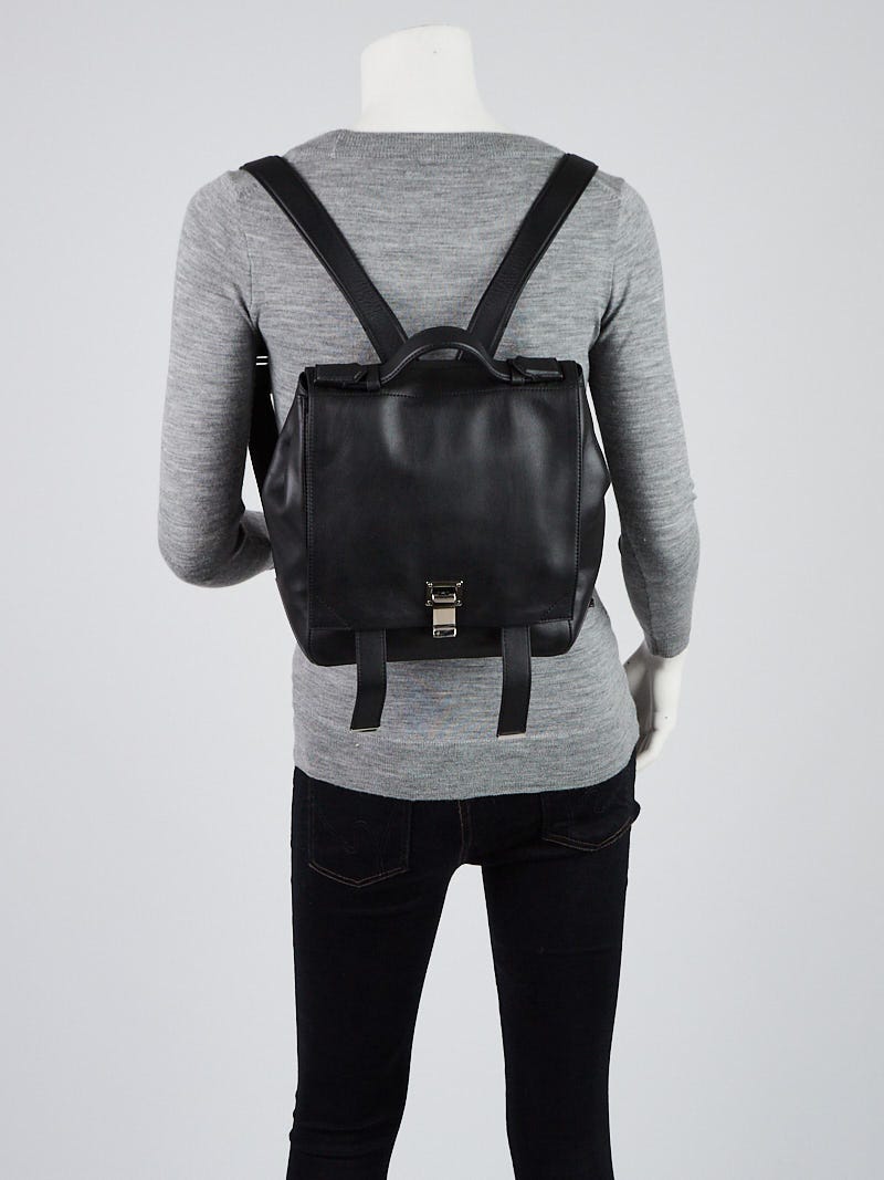 Proenza Schouler Black Leather PS Courier Backpack Bag  display picture 1