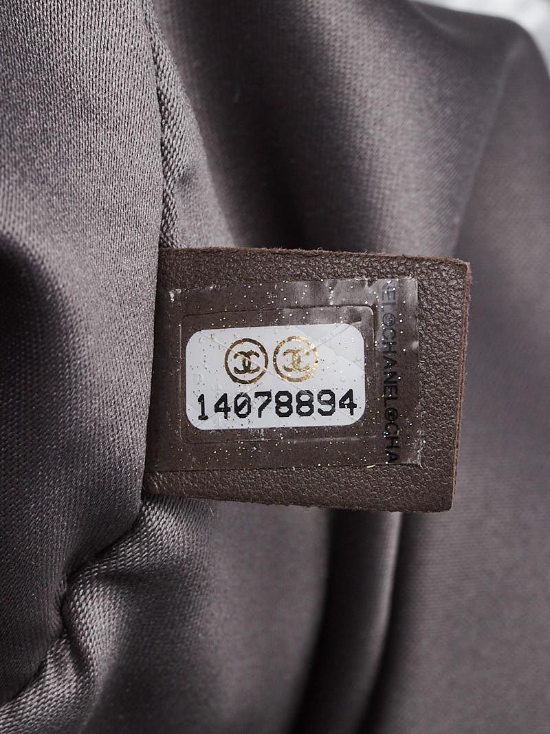 Chanel Silver Vinyl Arctic Polar Ice CC Accordion Flap Bag