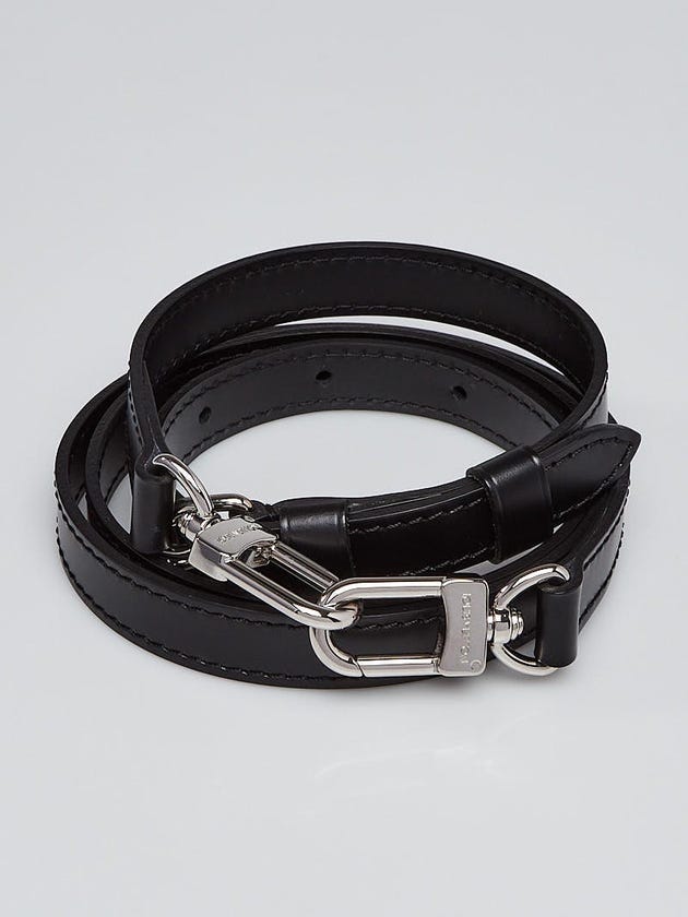 Louis Vuitton Black Leather 16mm Adjustable Shoulder Strap