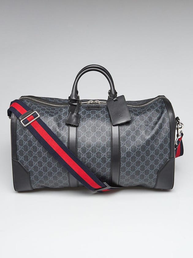 Gucci Black Soft GG Coated Canvas Supreme Carry-On Duffle Bag