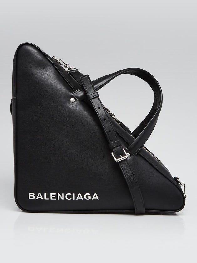Balenciaga Black Leather Medium Triangle Duffle Bag