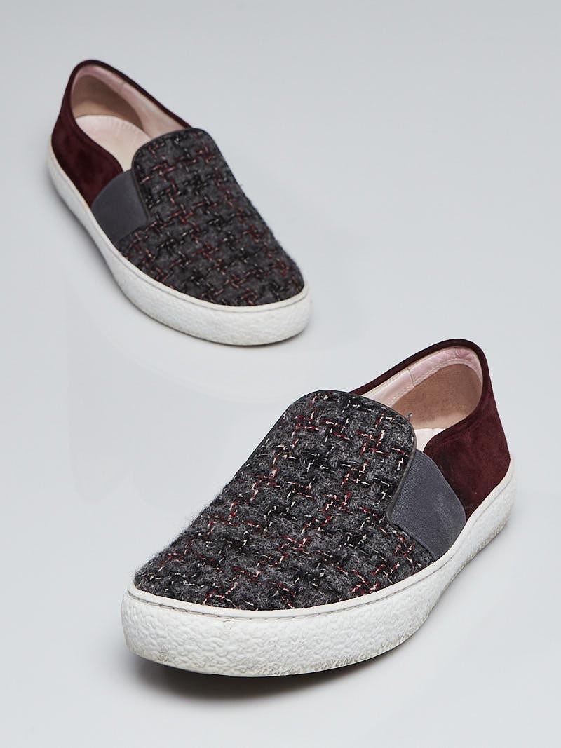 chanel burgundy sneakers