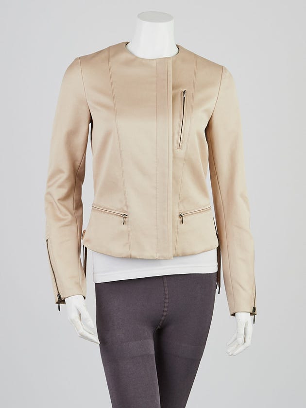 Chloe Beige Cotton Peplum Jacket Size 2/34