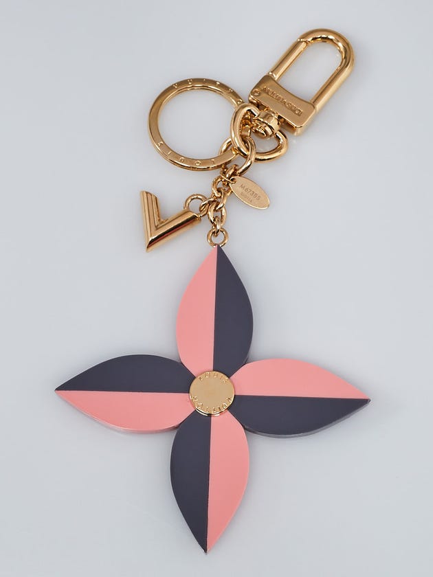 Louis Vuitton Pink/Purple Resin Flower and V Key Holder and Bag Charm