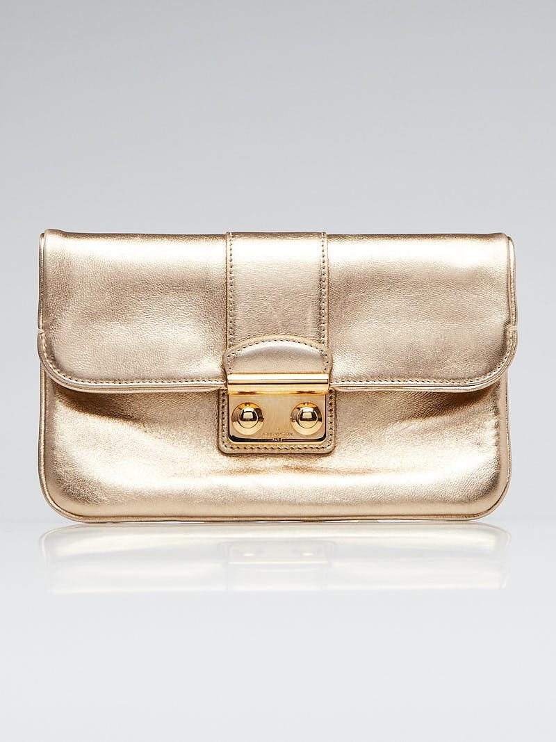 Sofia coppola leather clutch bag Louis Vuitton Gold in Leather