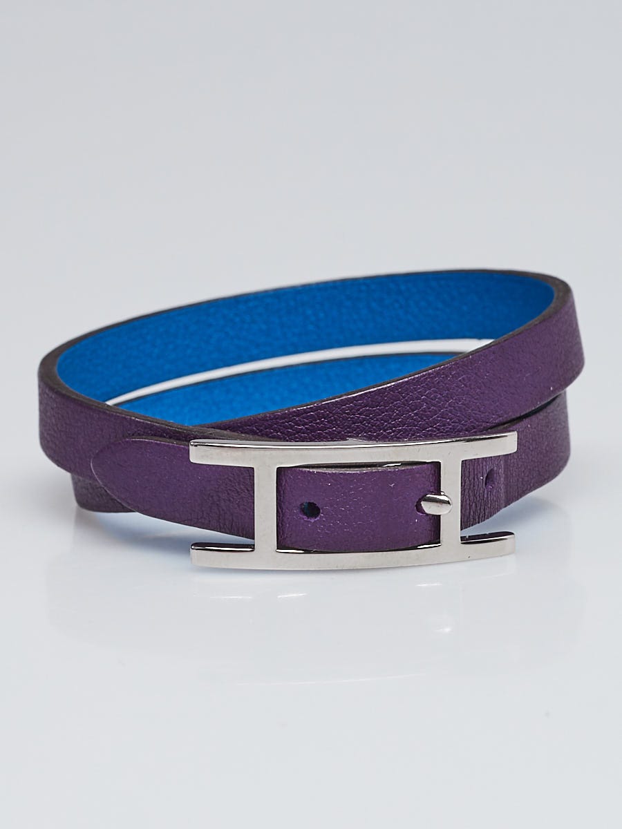 Hermes Behapi Simple Tour (size S) - Reversible leather bracelet