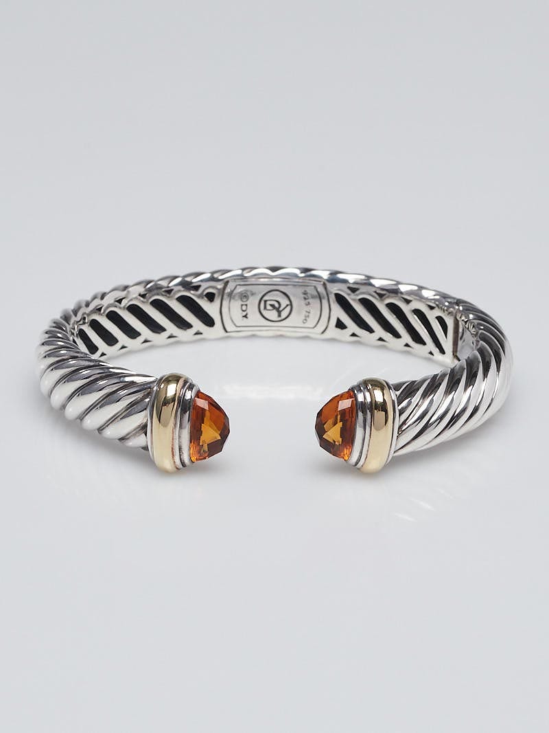 David Yurman Cable Classic Collection Bracelet with Citrine and Diamonds,  5mm | REEDS Jewelers