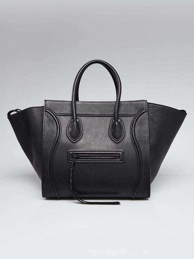 Celine Black Calfskin Leather Medium Phantom Luggage Tote Bag