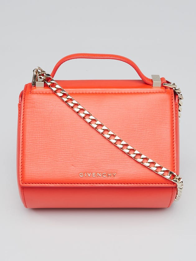 Givenchy Red Grained Leather Pandora Box Mini Crossbody Bag
