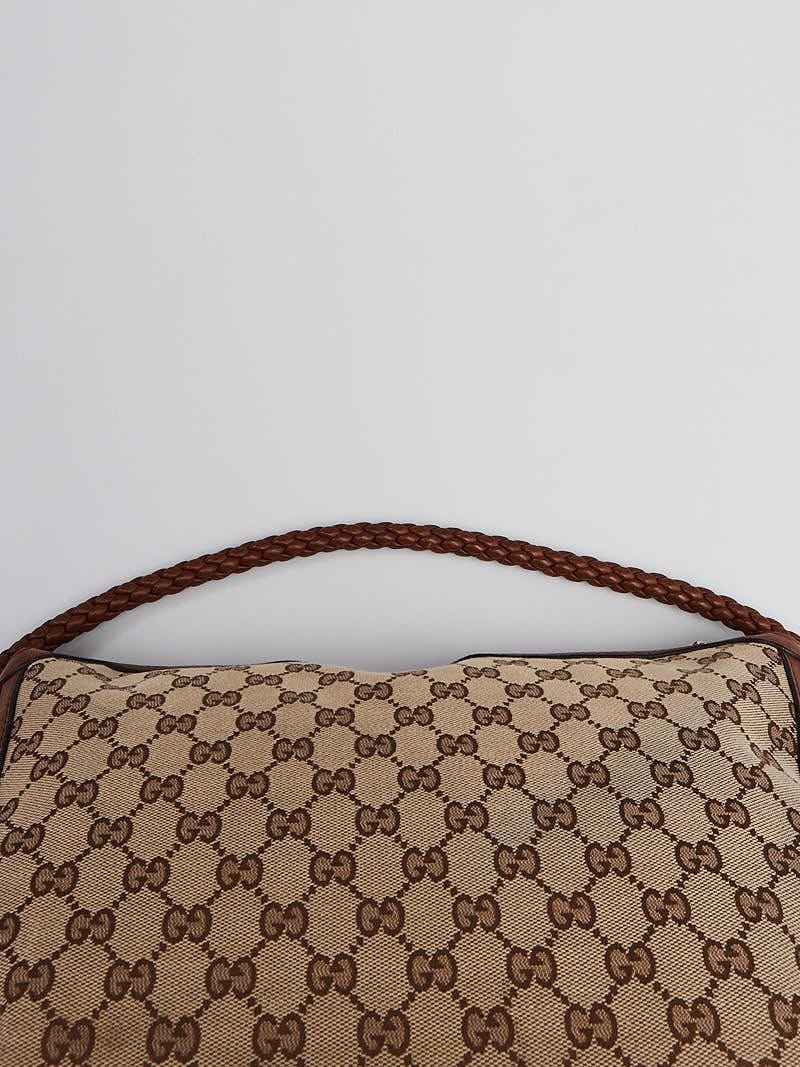 Gucci Brown/Beige GG Canvas and Leather Medium Bella Hobo Gucci