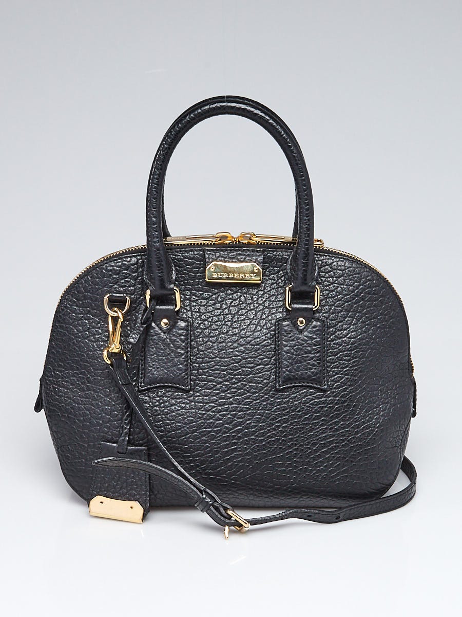 Burberry Black Grain Leather Small Orchard Satchel Bag