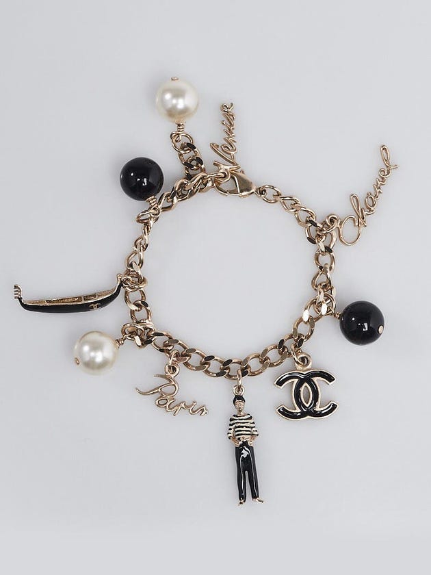 Chanel Gold Metal Venice Charm Bracelet