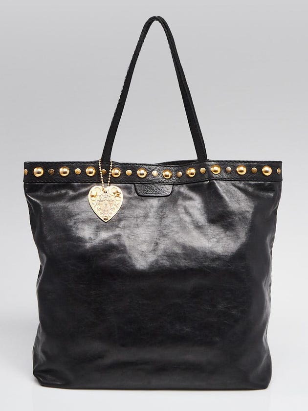 Gucci Black Leather Babouska Medium Tote Bag