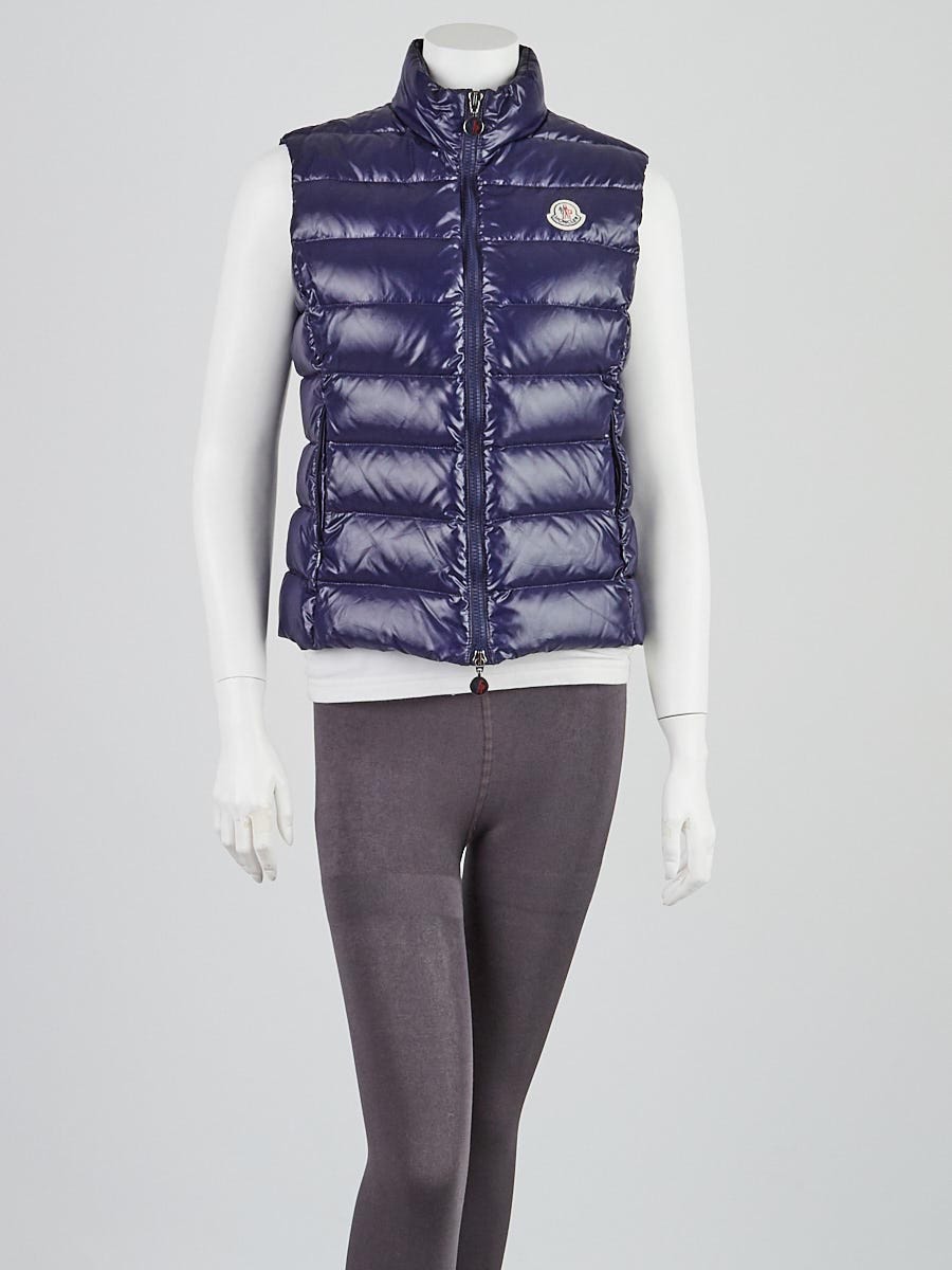 Moncler Blue Quilted Nylon Down Vest Size 1/S