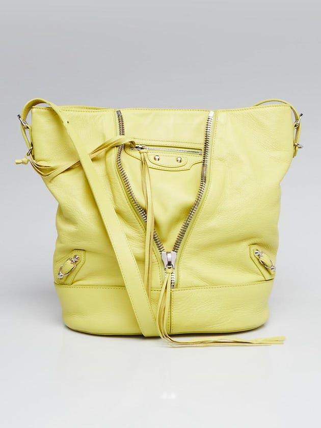 Balenciaga Jaune Poussin Calfskin Leather Papier Drop Bucket Bag