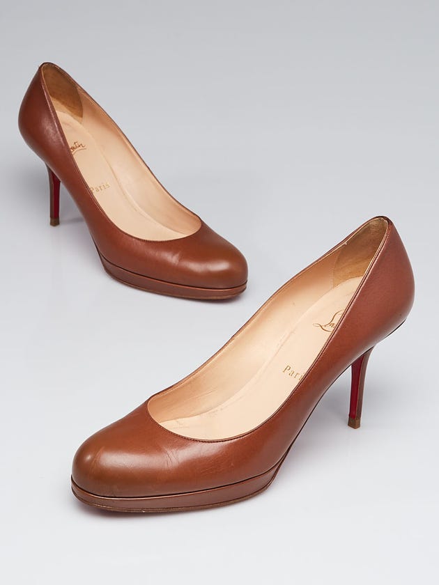 Christian Louboutin Brown Leather Prorata 90 Pumps Size 9.5/40