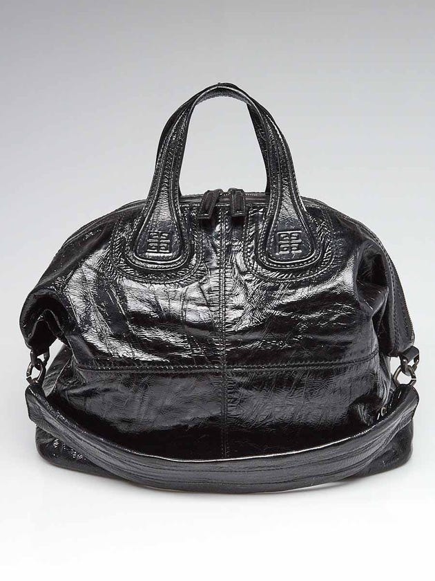Givenchy Black Patent Leather Maxi Nightingale Bag