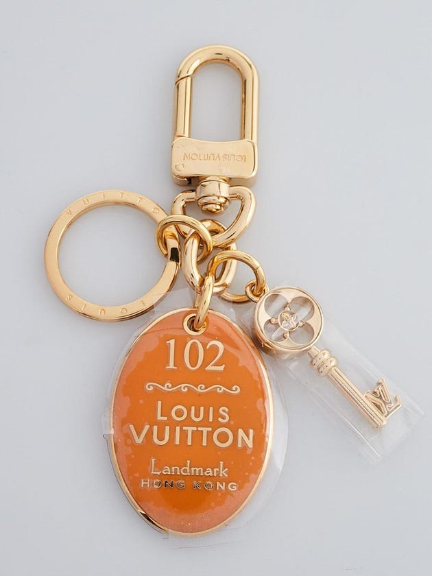Louis Vuitton Orange and Goldtone 102 Hong Kong Maison Key Holder and Bag Charm