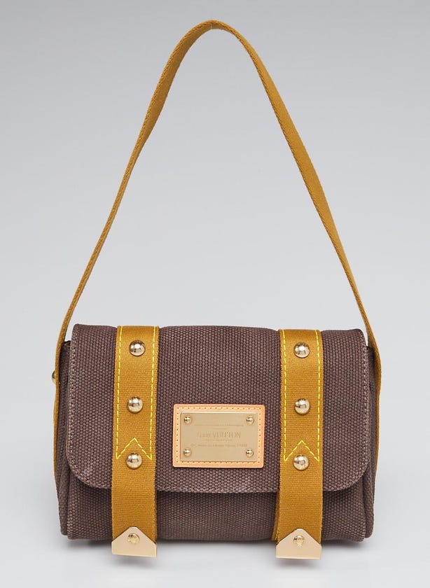 Louis Vuitton Limited Edition Brown/Khaki Toile Canvas Antigua Besace PM Shoulder Bag