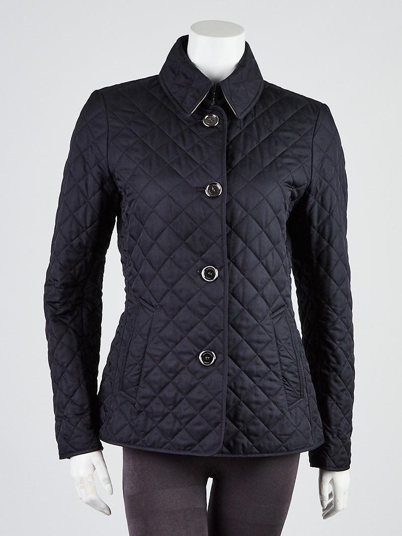 Burberry Brit Navy Blue Quilted Nylon Jacket Size S