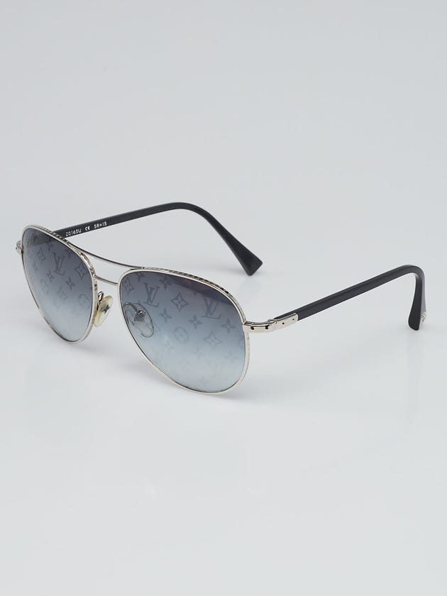 Louis Vuitton Silvertone Metal Frame Monogram Conspiration Pilote Sunglasses-Z0165U