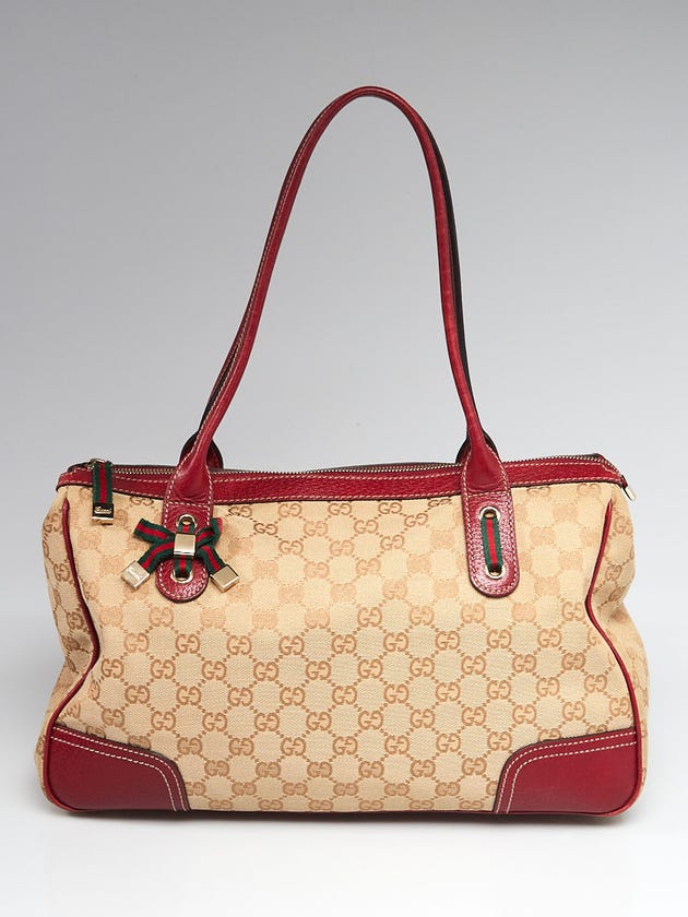 Gucci Beige/Red GG Canvas Princy Bag