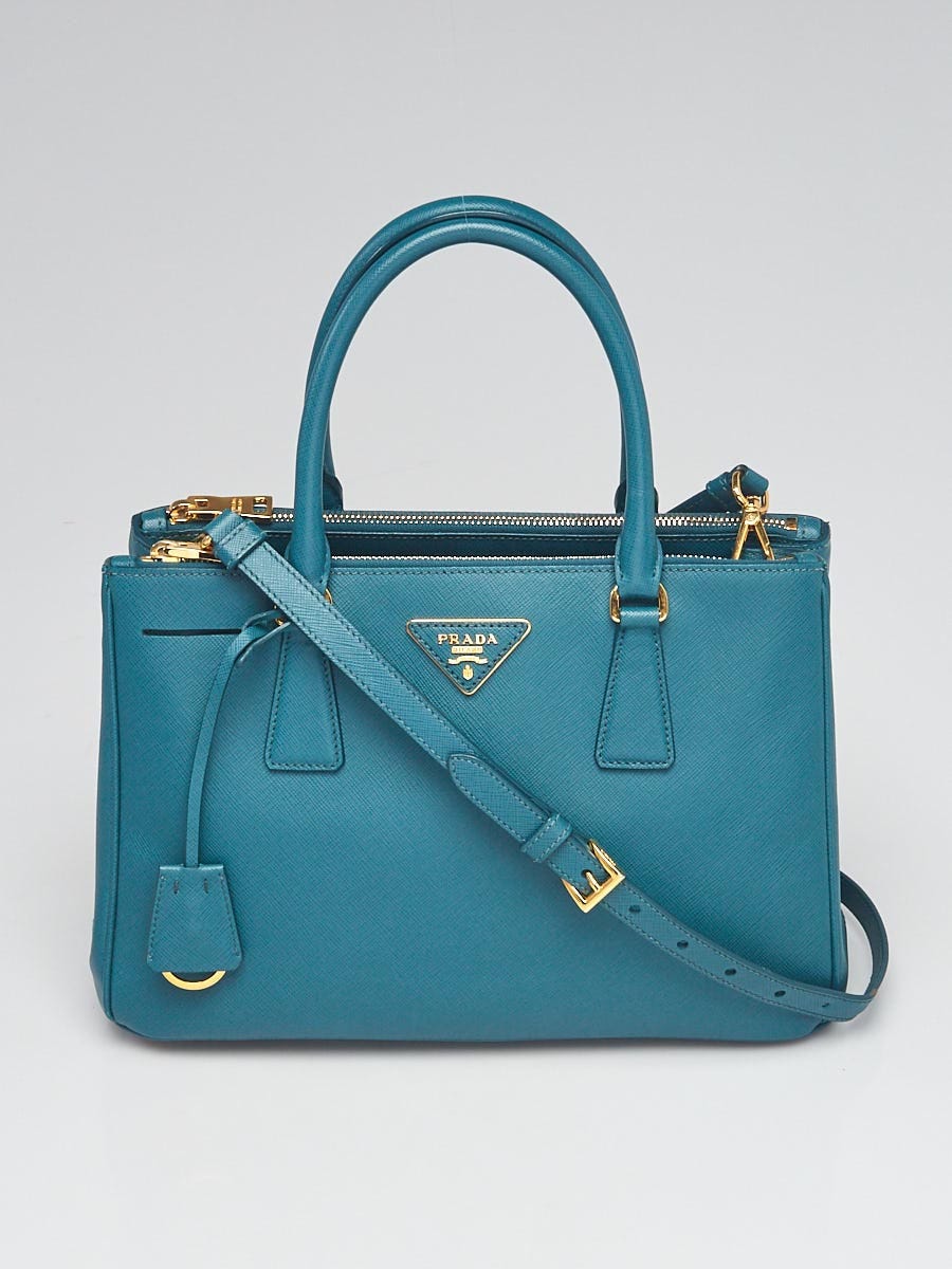 Prada Ottanio Saffiano Leather Double Zip Small Tote Bag BN1801