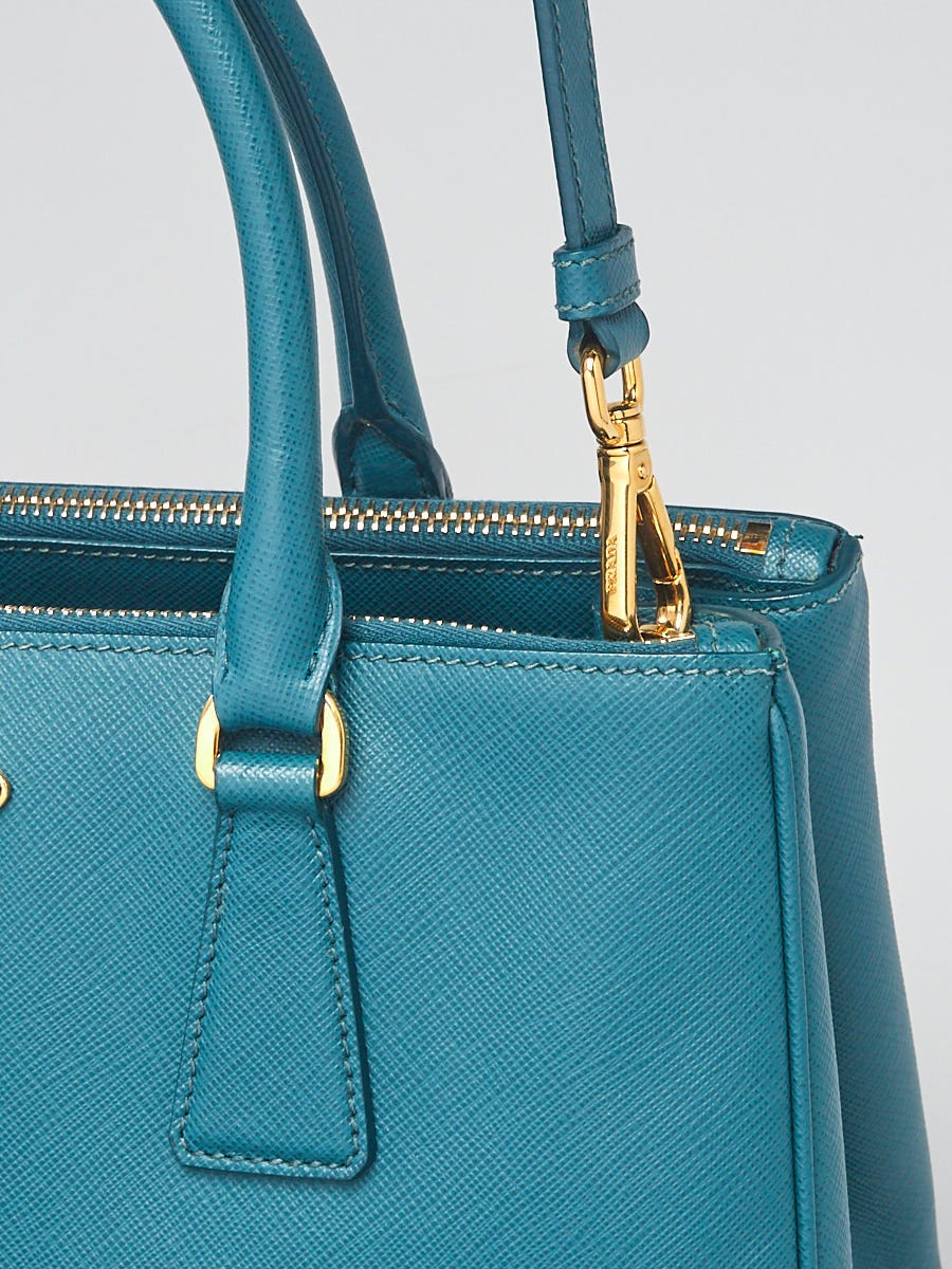 Prada Ottanio Saffiano Leather Double Zip Small Tote Bag BN1801