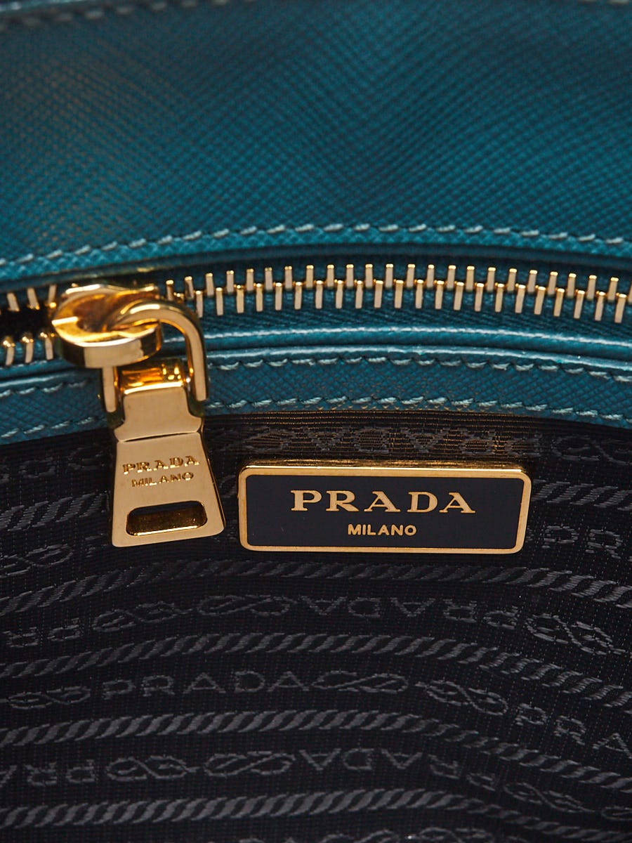 Prada Ottanio Saffiano Leather Double Zip Small Tote Bag BN1801