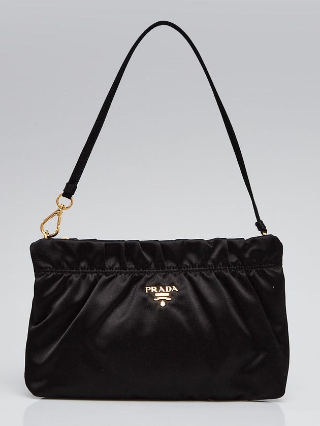 Prada Black Satin Wristlet Clutch Bag