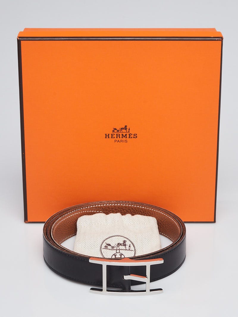 Hermes 27mm Black Box/Gold Clemence Palladium Plated Quentin Hermes 27mm Black Box/Gold Clemence Palladium Plated Quentin