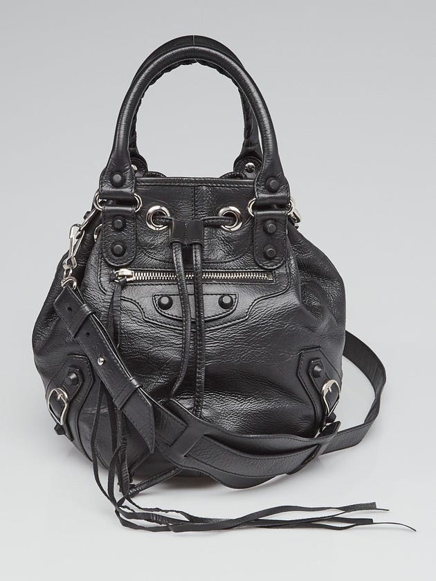Balenciaga Black Chevre Leather Giant 12 Rubber Mini PomPon Bag