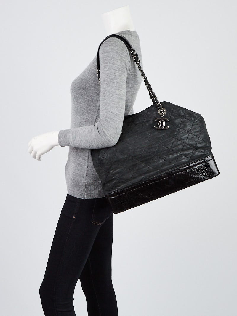 Chanel Black Quilted Iridescent Calfskin Leather VIP Grand