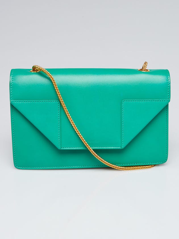 Yves Saint Laurent Green Leather Small Betty Flap Bag