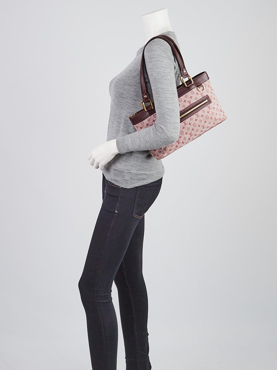 $1300 Louis Vuitton Mini Lin Monogram Red Cherise Lucille GM Shoulder Bag  Tote Purse - Lust4Labels