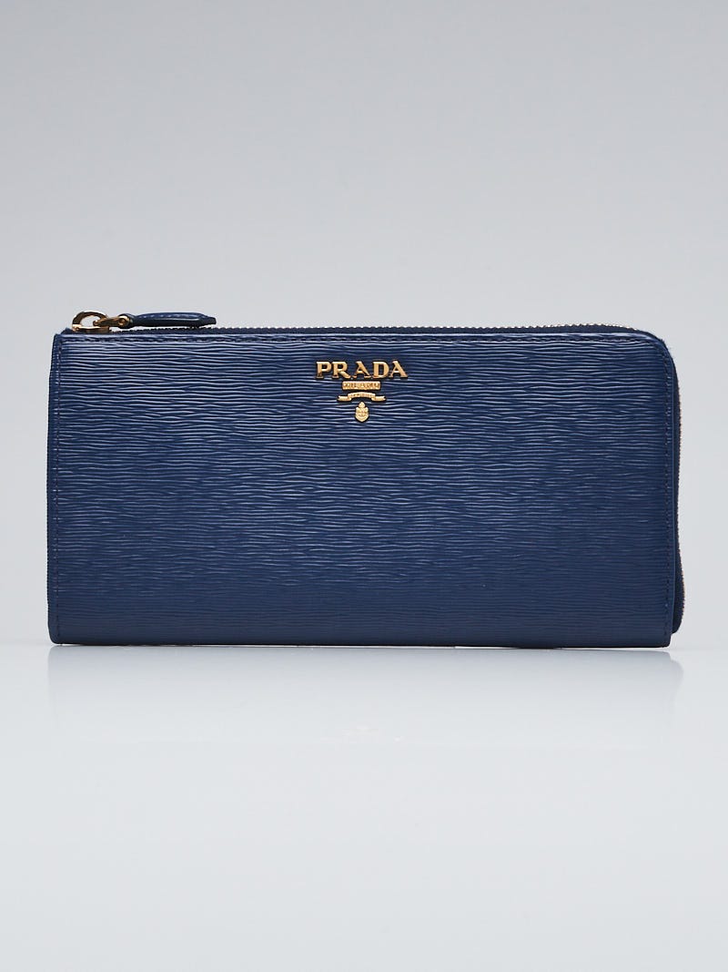 Prada Bluette Vitello Move Leather Continental Wallet 1ML183