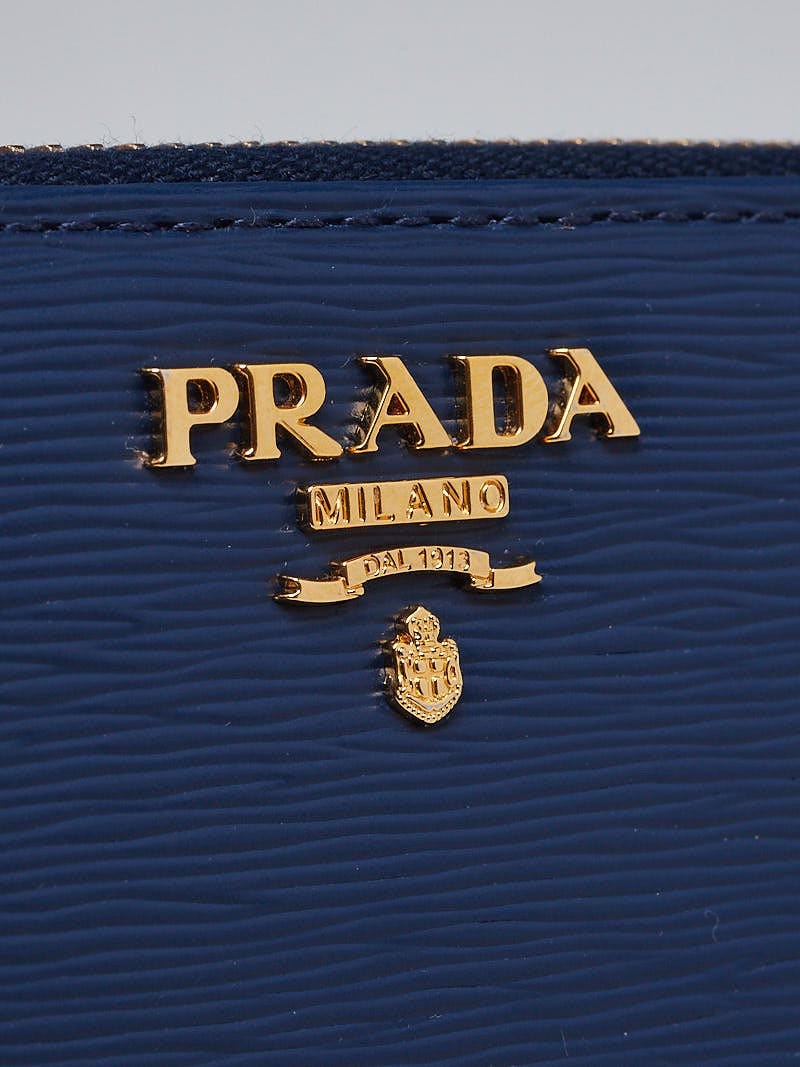 Prada Bluette Vitello Move Leather Continental Wallet 1ML183