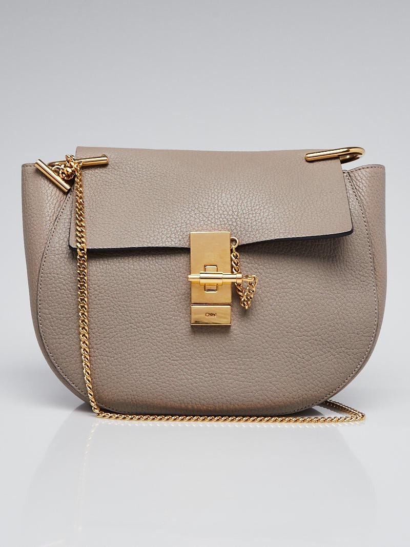 Chloe Grey Pebbled Leather Small Drew Bag