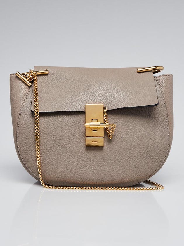 Chloe Grey Pebbled Leather Small Drew Bag