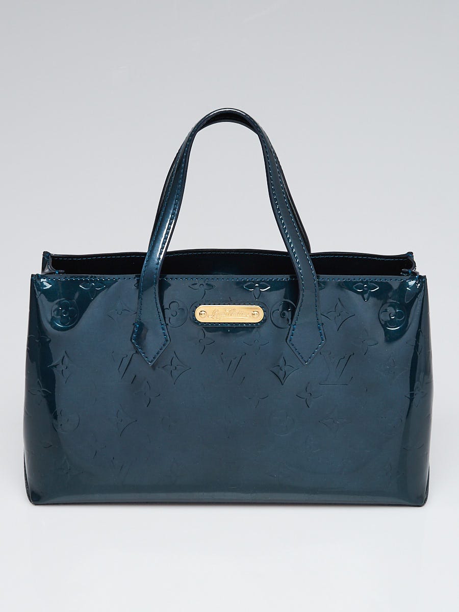 Louis Vuitton Bleu Nuit Monogram Vernis Wilshire PM Tote Bag
