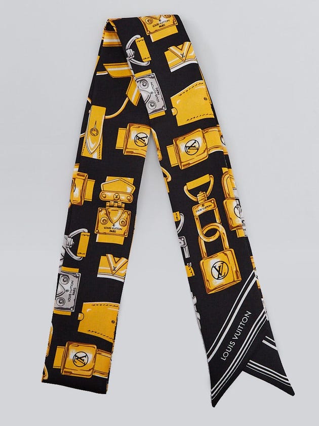 Louis Vuitton Black Silk Full of Locks BB Bandeau Scarf