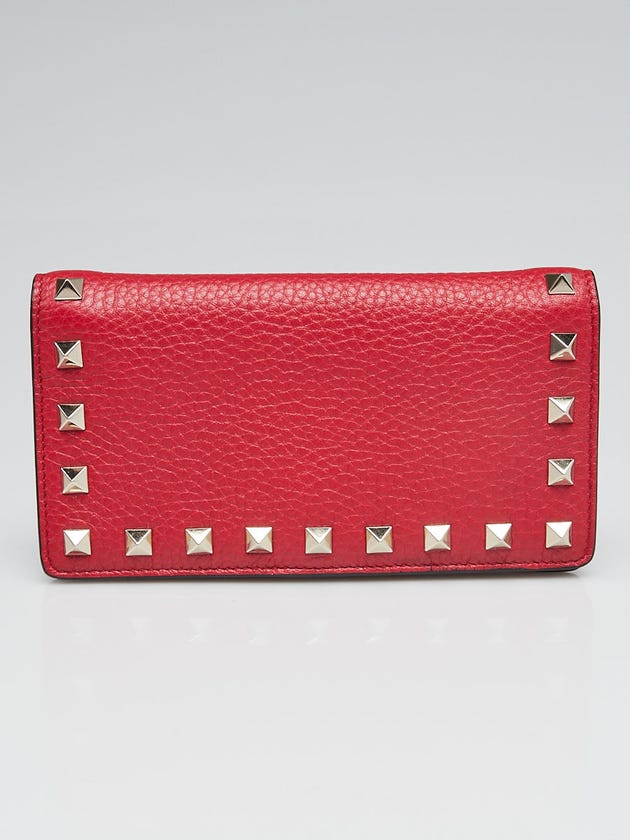 Valentino Red Leather Medium Continental Flap Wallet