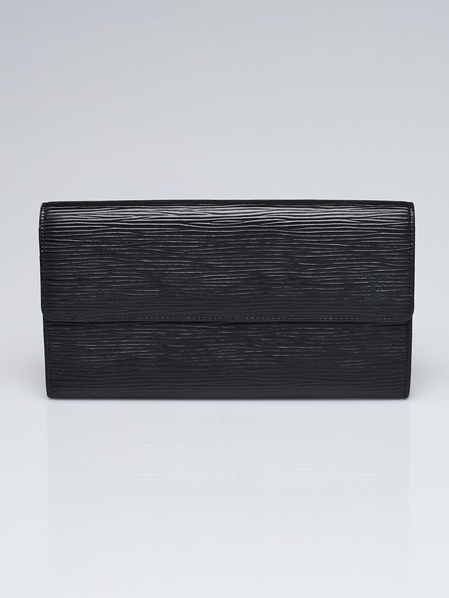 Louis Vuitton Black Epi Leather Long Flap Wallet