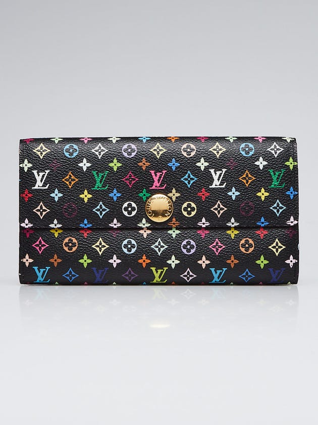 Louis Vuitton Black Monogram Multicolore Sarah Wallet