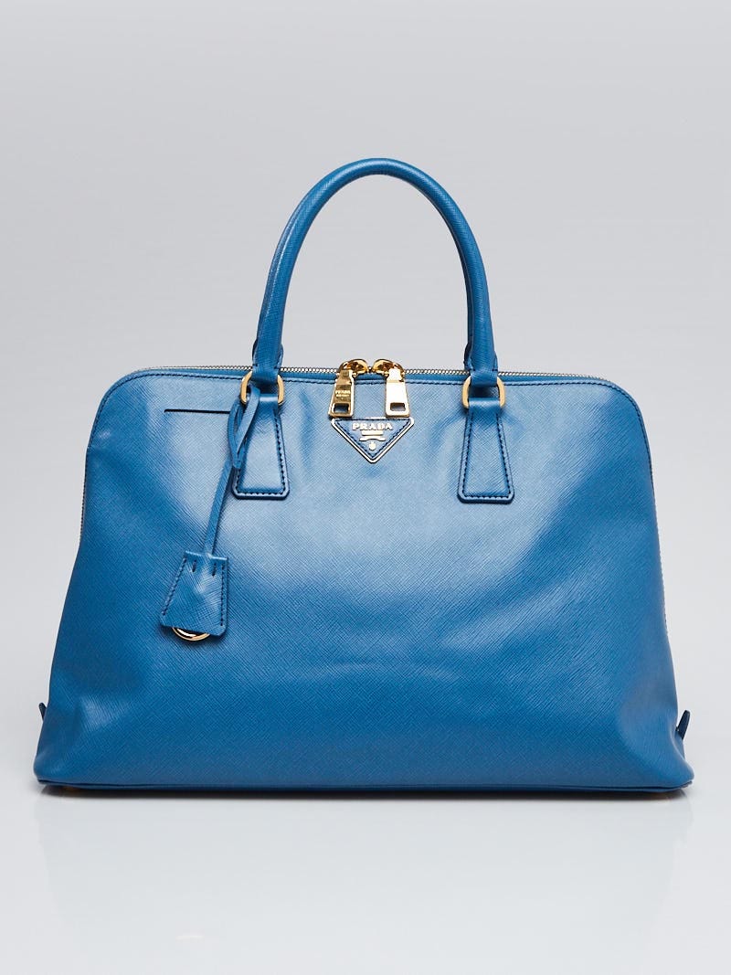 Prada Cobalt Saffiano Lux Leather Top Handle Bag BL0812 - Yoogi's Closet