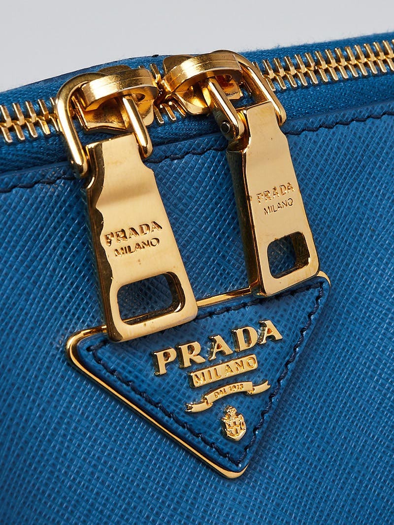 Prada Cobalt Saffiano Lux Leather Top Handle Bag BL0812